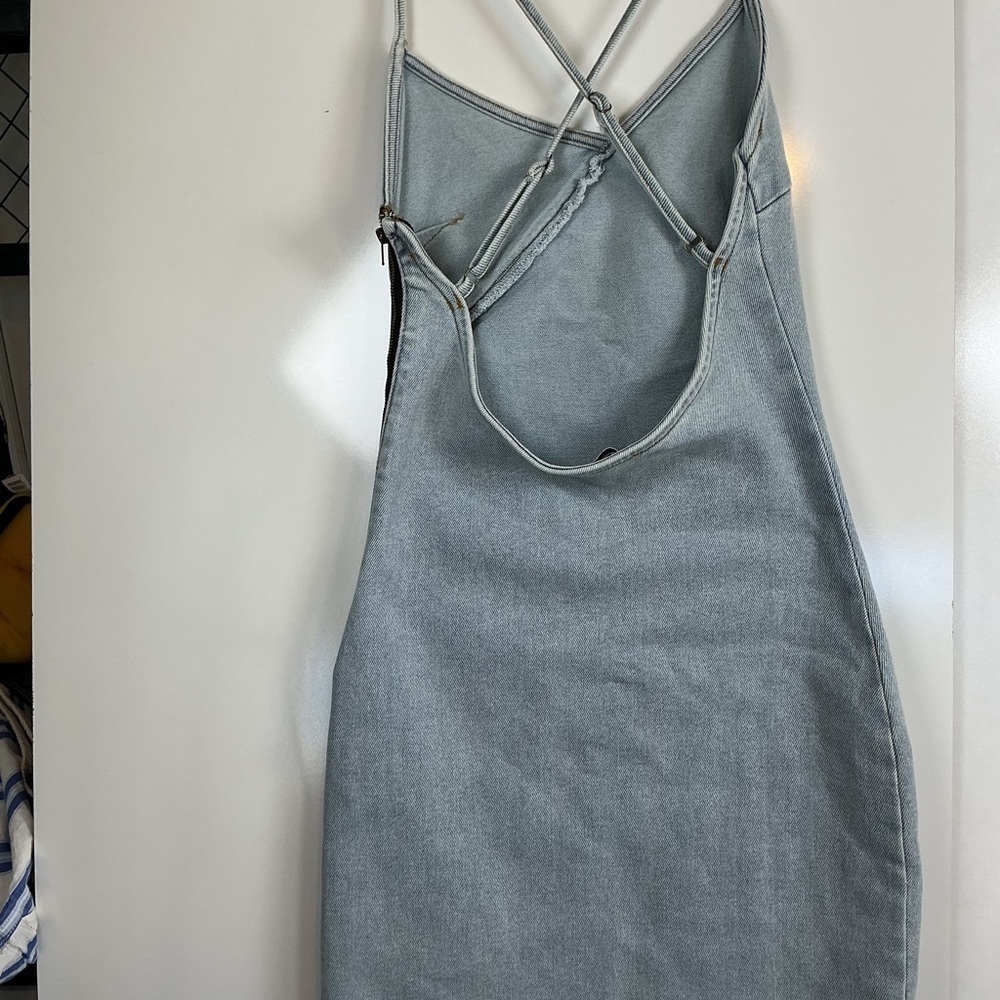 Pretty garage Chic Light Blue Denim Mini Dress 0146 - Picture 5 of 5